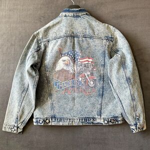Harley-Davidson Denim Jacket Men’s Large Made in America Eagle Motorcycle USA